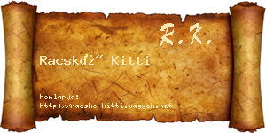 Racskó Kitti névjegykártya