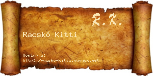 Racskó Kitti névjegykártya